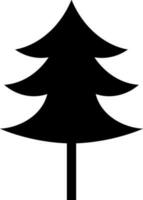 Black christmas tree on white background. vector