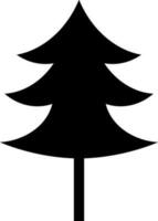 Black christmas tree on white background. vector