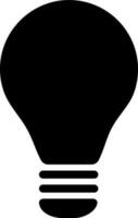 Lighting bulb or idea icon in black color. vector