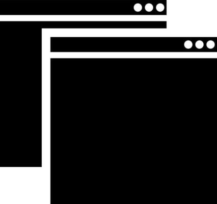 Illustration of web window glyph icon.