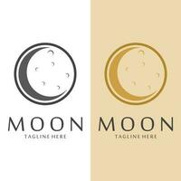 Crescent Moon Logo Template in Flat Style vector