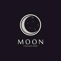 Crescent Moon Logo Template in Flat Style vector