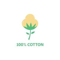 Organic Cotton Logo Template Vector Illustration