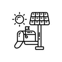 Solar Powered Mail Box icon in vector. Illustration vector