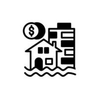 Flood Relief Funding icon in vector. Illustration vector