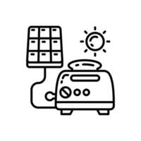 Solar Powered Toaster icon in vector. Illustration vector