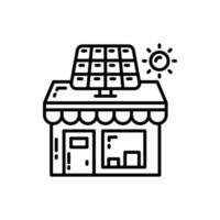 Solar Powered Shop icon in vector. Illustration vector