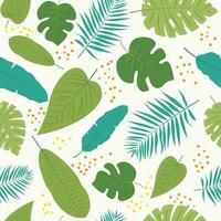 Trendy seamless tropical pattern with exotic leaves and plants jungle vector