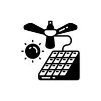 Solar Ceiling Fan icon in vector. Illustration vector