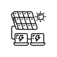 Laptop Solar Charging icon in vector. Illustration vector