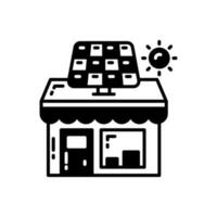 Solar Powered Shop icon in vector. Illustration vector