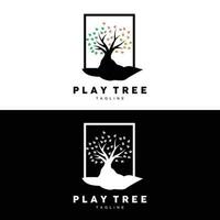 Tree Logo Design, Playground Vector, Education Tree Icon vector