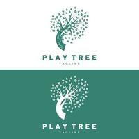 Tree Logo Design, Playground Vector, Education Tree Icon vector