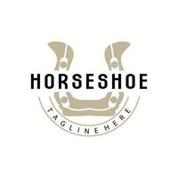 Horseshoe Logo, Cowboy Horse Vector, Icon Design Symbol Template vector