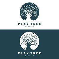 Tree Logo Design, Playground Vector, Education Tree Icon vector