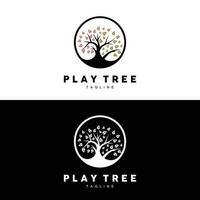 árbol logo diseño, patio de recreo vector, educación árbol icono vector