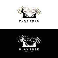 Tree Logo Design, Playground Vector, Education Tree Icon vector