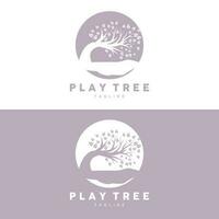 Tree Logo Design, Playground Vector, Education Tree Icon vector