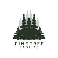 Pine Tree Logo, Green Plant Vector, Tree Silhouette Design, Icon, Illustration, Template vector