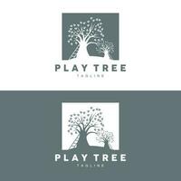 Tree Logo Design, Playground Vector, Education Tree Icon vector