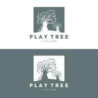 Tree Logo Design, Playground Vector, Education Tree Icon vector