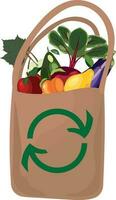 Eco Bag. Use food wisely. High quality vector illustration.