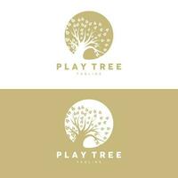 Tree Logo Design, Playground Vector, Education Tree Icon vector