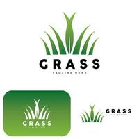 Green Grass Logo Design, Farm Landscape Illustration, Natural Scenery Vector