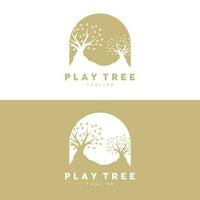 Tree Logo Design, Playground Vector, Education Tree Icon vector