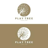 Tree Logo Design, Playground Vector, Education Tree Icon vector