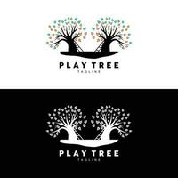 Tree Logo Design, Playground Vector, Education Tree Icon vector