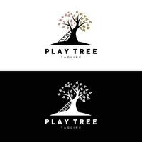 Tree Logo Design, Playground Vector, Education Tree Icon vector