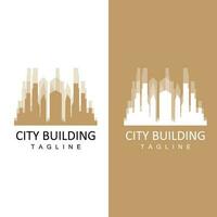 Skyline Logo, Simple Modern Design of Skyscrapers, Vector Cityscape Buildings, Icon Silhouette Illustration