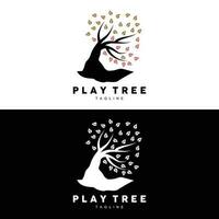 Tree Logo Design, Playground Vector, Education Tree Icon vector