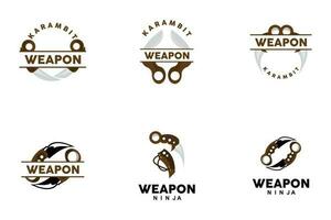 Weapon Logo, Traditional Weapon Karambit Vector, Ninja Fighting Tool Simple Design, Symbol Icon, Illustration vector