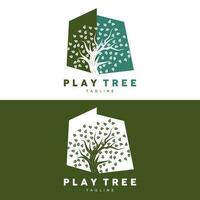 Tree Logo Design, Playground Vector, Education Tree Icon vector