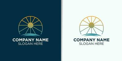 landscape vintage design vector, travel logo inspiration, outdoor logo vector