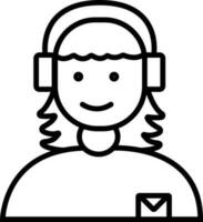 Line art illustration of customer service icon. vector