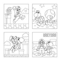 Mushroom Kingdom Hero Coloring Pages vector