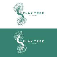 Tree Logo Design, Playground Vector, Education Tree Icon vector