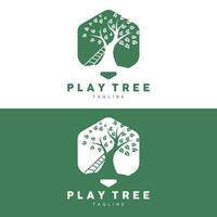 Tree Logo Design, Playground Vector, Education Tree Icon vector