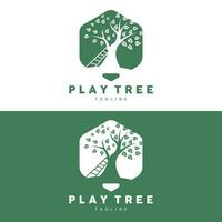 Tree Logo Design, Playground Vector, Education Tree Icon vector