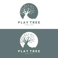 Tree Logo Design, Playground Vector, Education Tree Icon vector