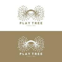 Tree Logo Design, Playground Vector, Education Tree Icon vector
