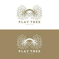 Tree Logo Design, Playground Vector, Education Tree Icon vector