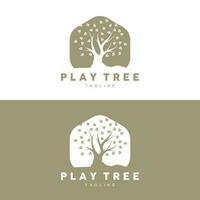 Tree Logo Design, Playground Vector, Education Tree Icon vector