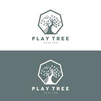 Tree Logo Design, Playground Vector, Education Tree Icon vector