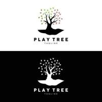 Tree Logo Design, Playground Vector, Education Tree Icon vector