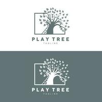 Tree Logo Design, Playground Vector, Education Tree Icon vector