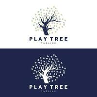 Tree Logo Design, Playground Vector, Education Tree Icon vector